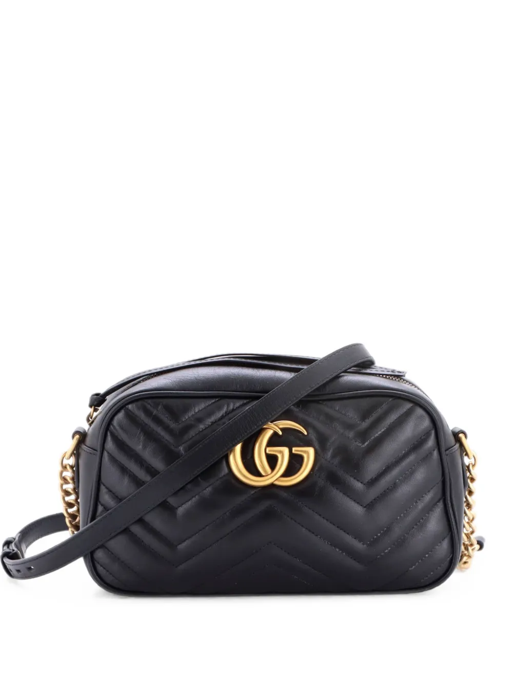 Gucci Pre-Owned Borsa a tracolla GG Marmont piccola in pelle matelassé - Nero