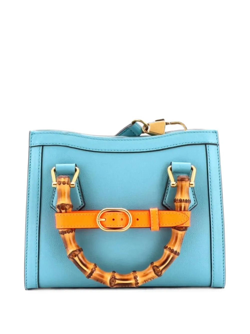 Gucci Pre-Owned Diana NM Bamboo Handle Tote Leather Mini crossbody bag - Blau