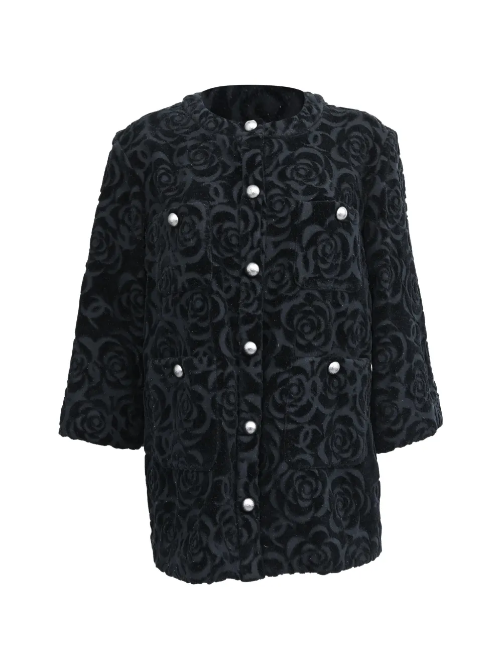CHANEL Pre-Owned Camellia floral-print blazer - Schwarz