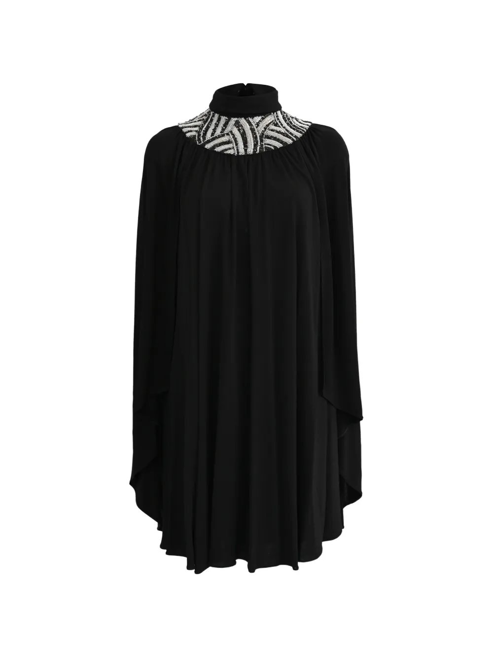 Saint Laurent Pre-Owned 2014 Cape-Kleid mit Verzierung - Schwarz