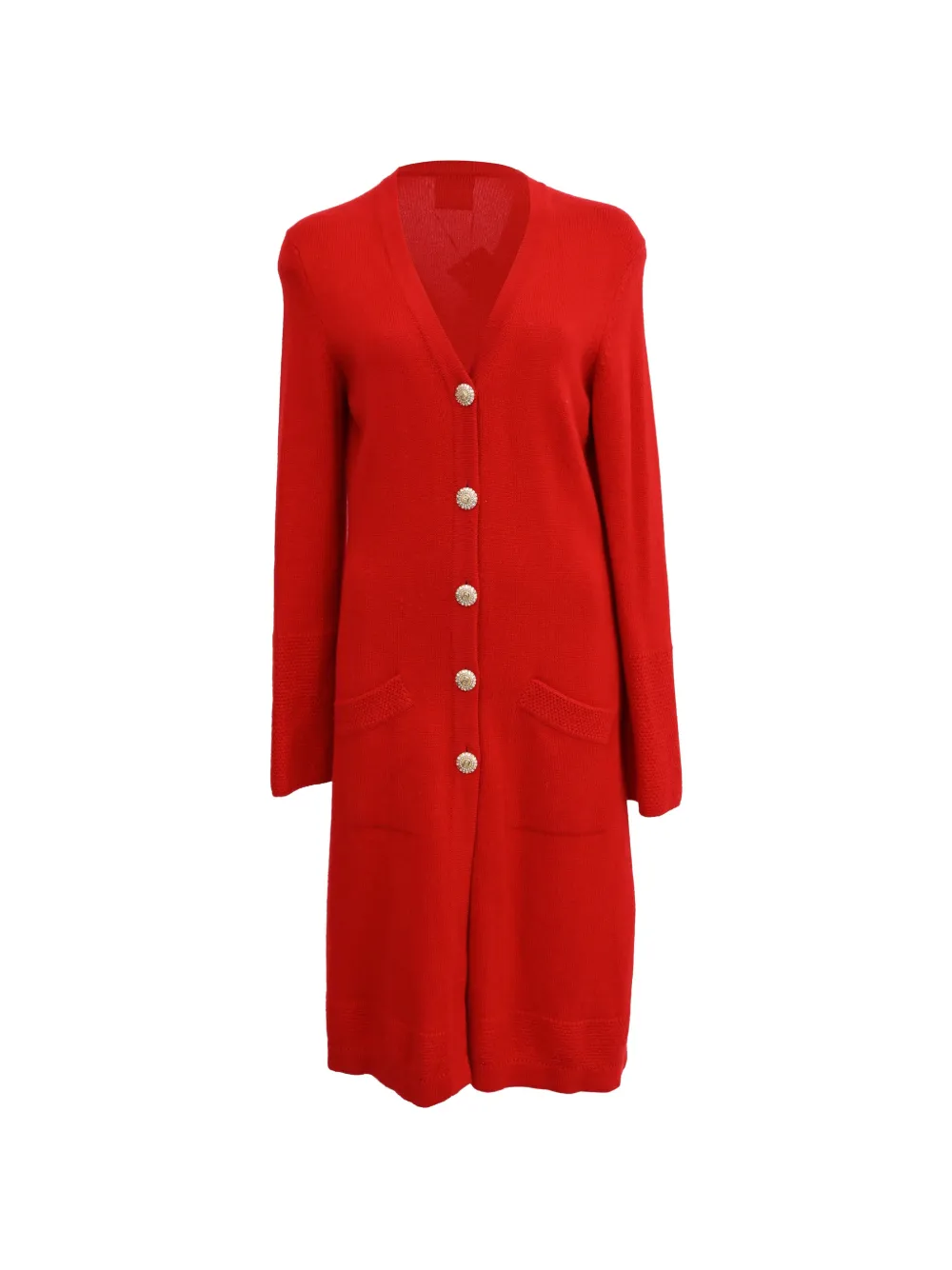CHANEL Pre-Owned knitted long cardigan - Rot