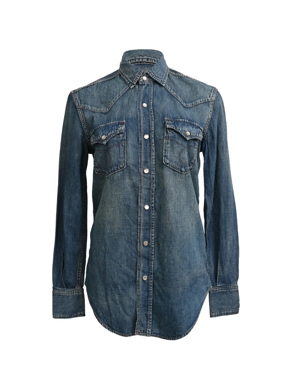 Saint Laurent Pre-Owned button-down denim shirt - Blau