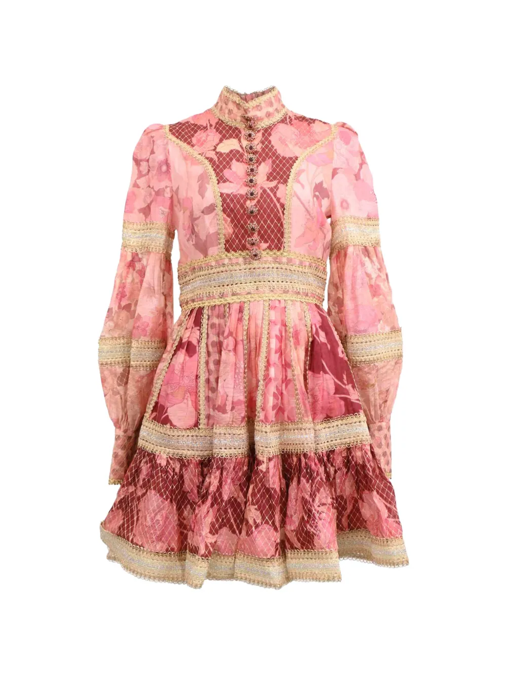 ZIMMERMANN Concert embellished floral-print dress - Rosa