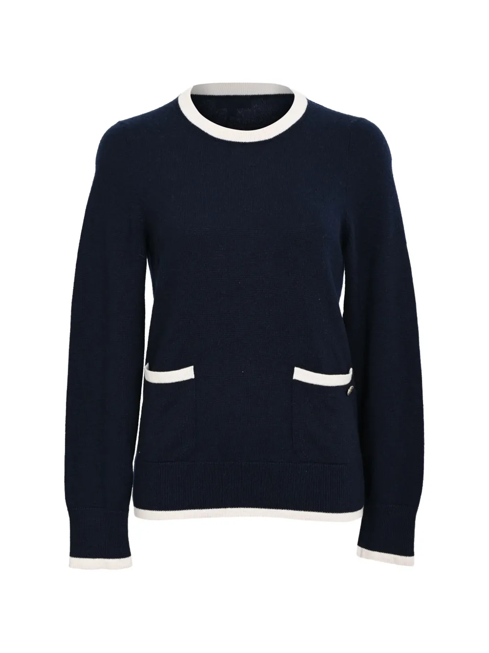 CHANEL Pre-Owned pull à épaules boutonnées CC - Bleu