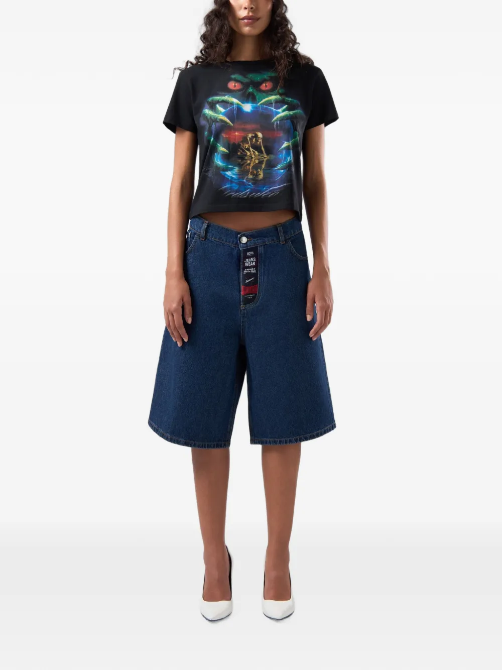 GCDS Gothic T-shirt met grafische print Zwart