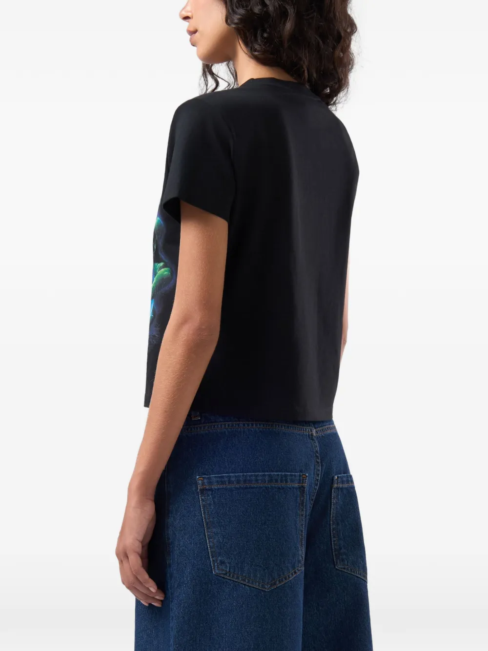 GCDS Gothic T-shirt met grafische print Zwart