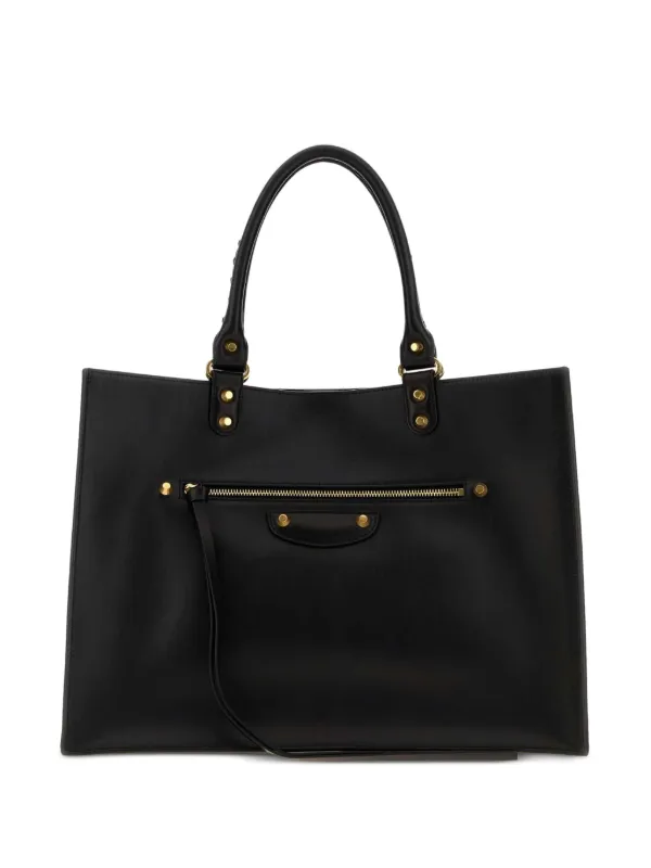Balenciaga Large Le City Sleek Leather Tote Bag in Black