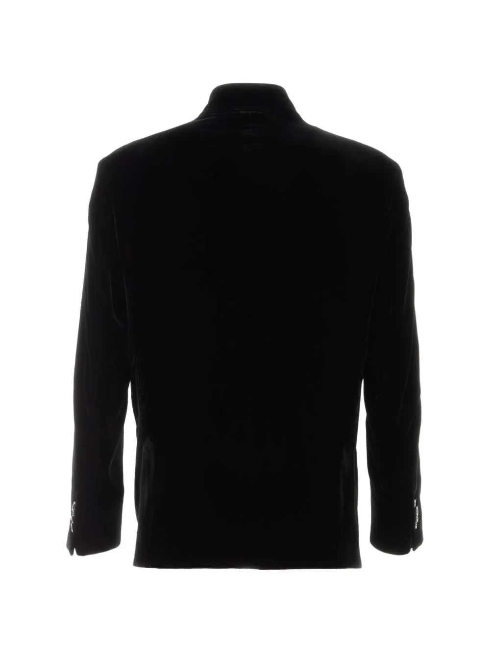 Giorgio Armani Fluwelen blazer met ronde opstaande kraag Zwart