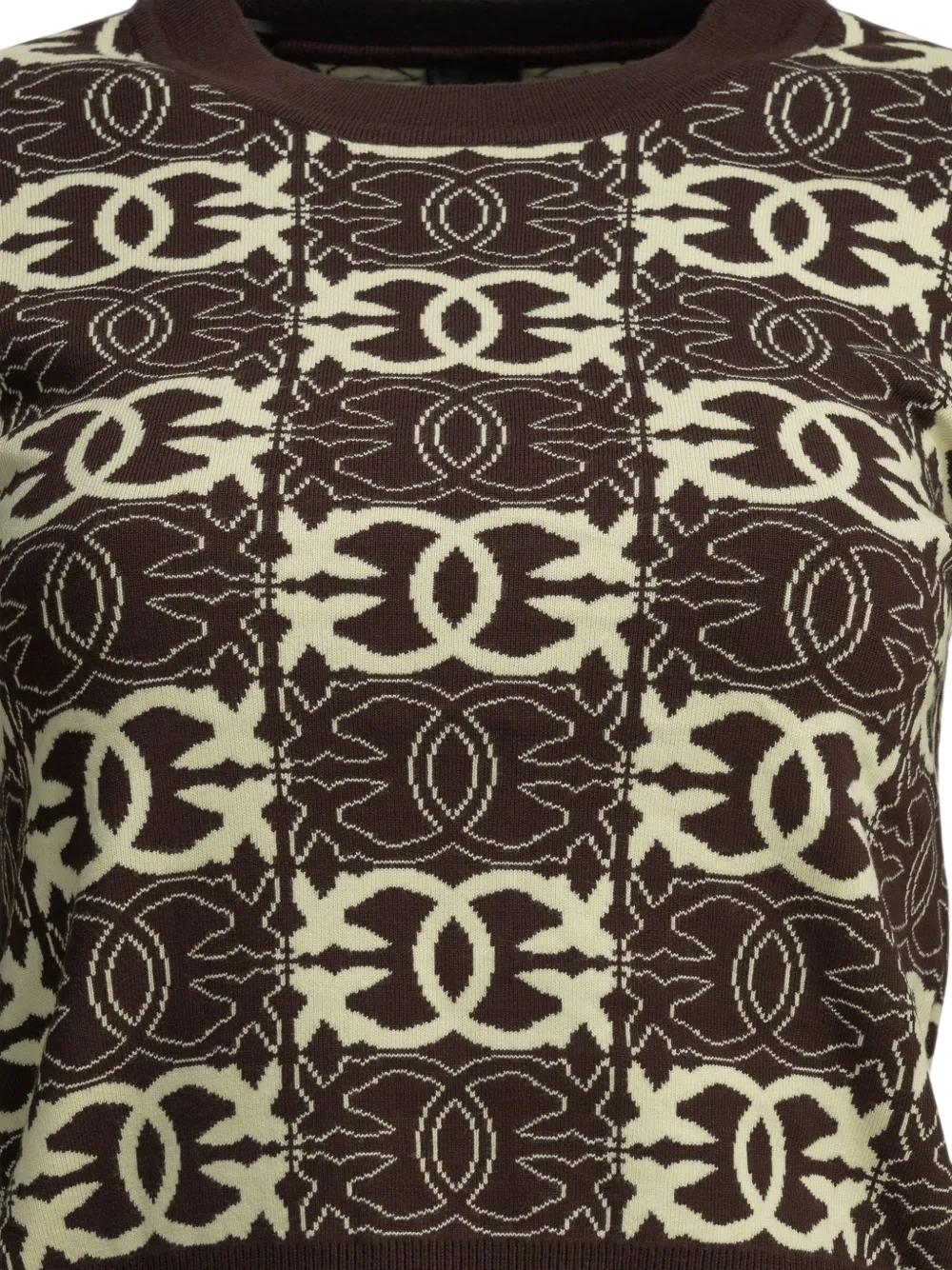 PINKO monogram-pattern sweater Bruin