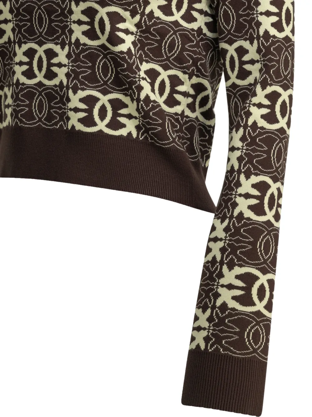 PINKO monogram-pattern sweater Bruin
