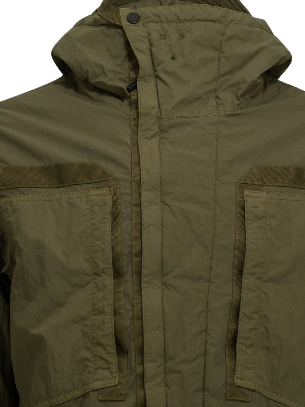 Stone Island Q100007 gewatteerd jack met capuchon Groen