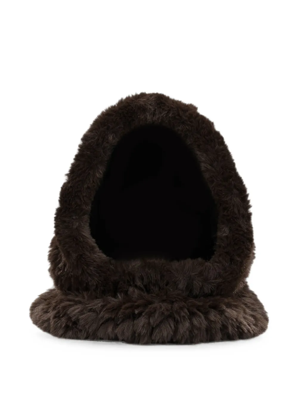 PINKO faux-fur balaclava hat - Marrone
