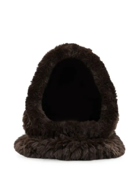 PINKO faux-fur balaclava hat