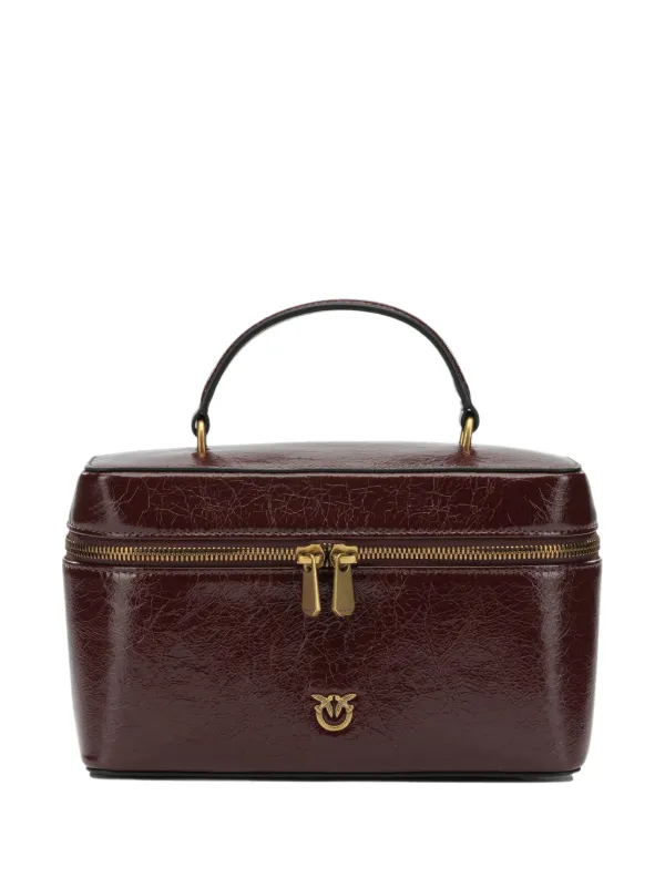 マルコPEAU DE L'ANGE PINKO Love Birds crumpled-effect Leather Tote Bag | Brown
