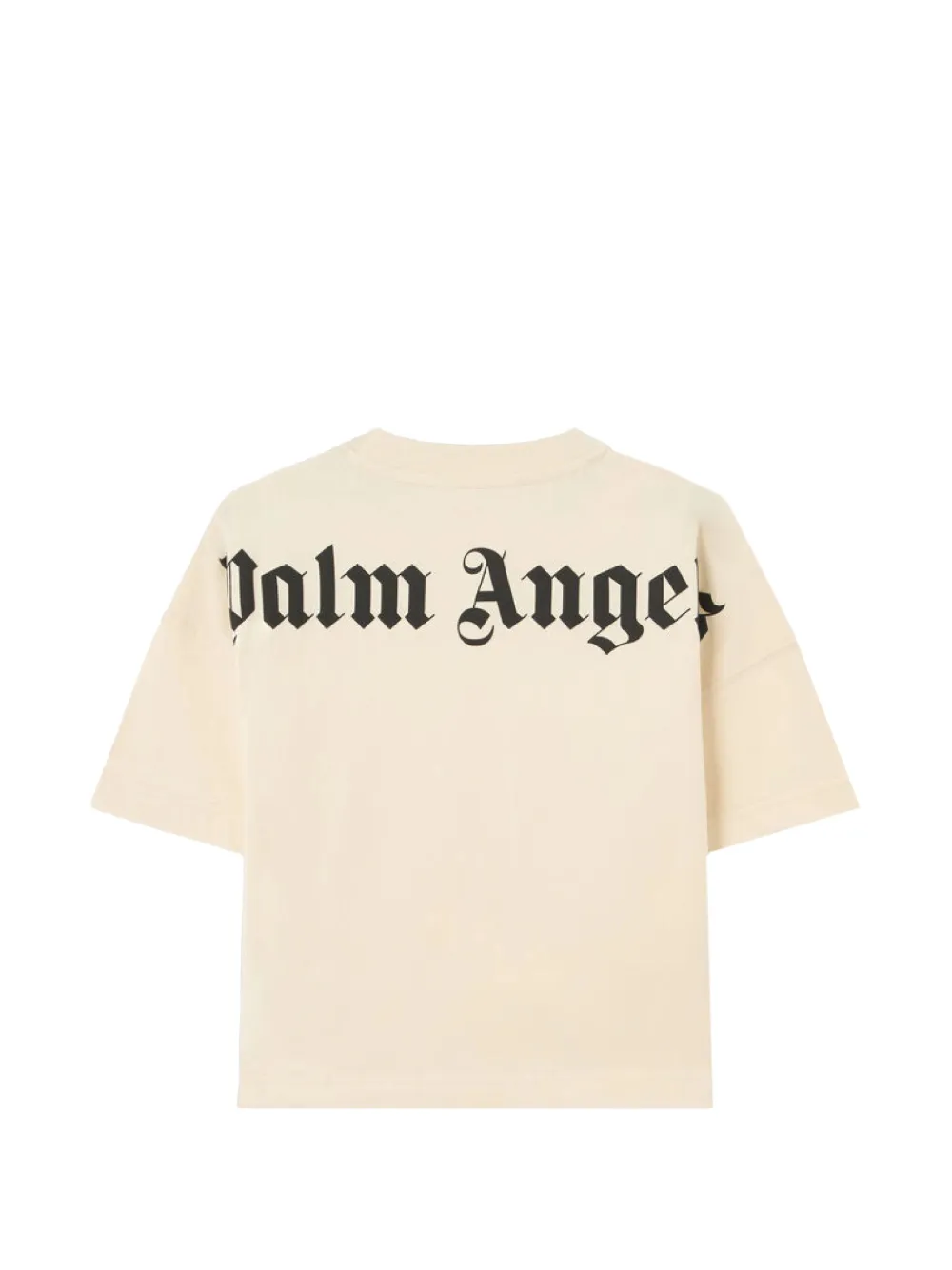 Palm Angels Kids Overlogo T-shirt met ronde hals Beige