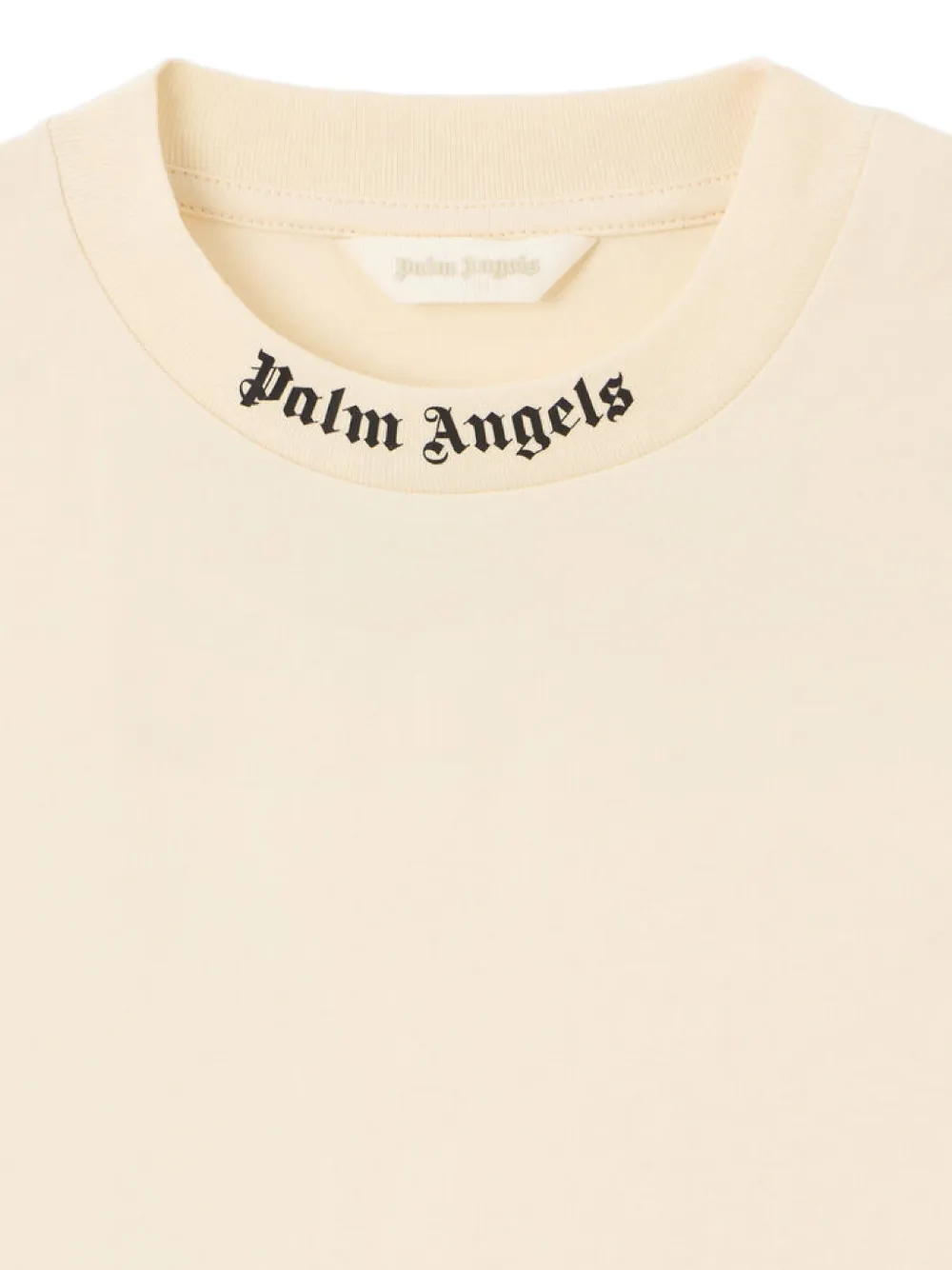 Palm Angels Kids Overlogo T-shirt met ronde hals Beige