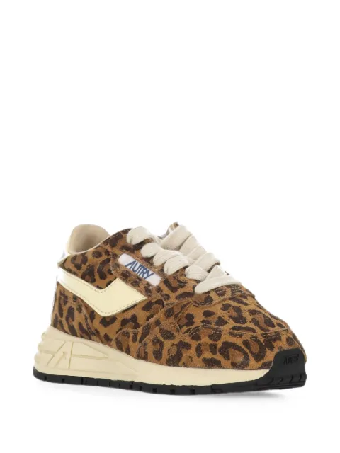 Autry Kids tenis Reelwind Low de piel con estampado de leopardo