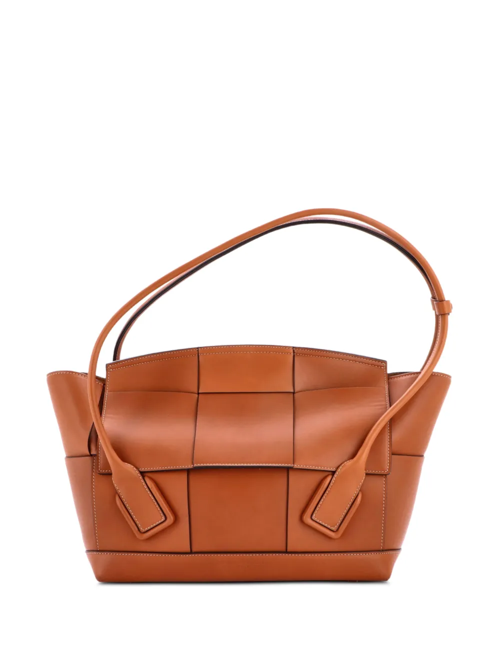 Bottega Veneta Pre-Owned Borsa a spalla Arco media in pelle con design Intrecciato - Marrone