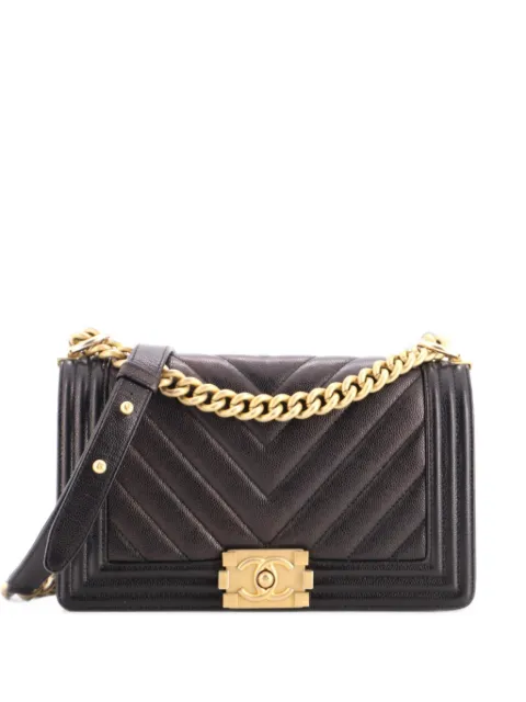 CHANEL Pre-Owned Boy Flap Bag Chevron Caviar Old Medium shoulder bag