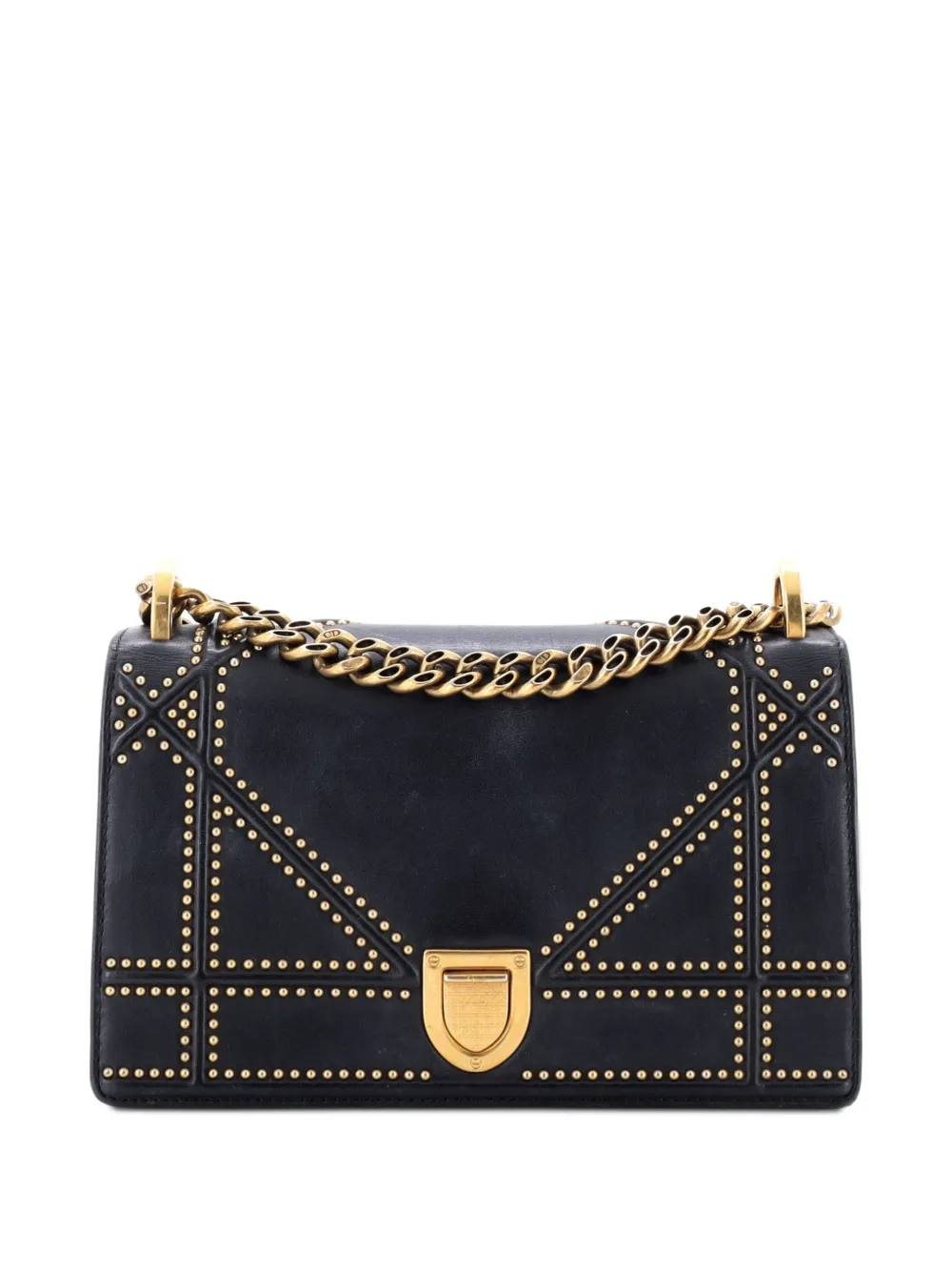 Christian Dior Pre-Owned Diorama Flap Bag Studded Leather Small shoulder bag - Schwarz