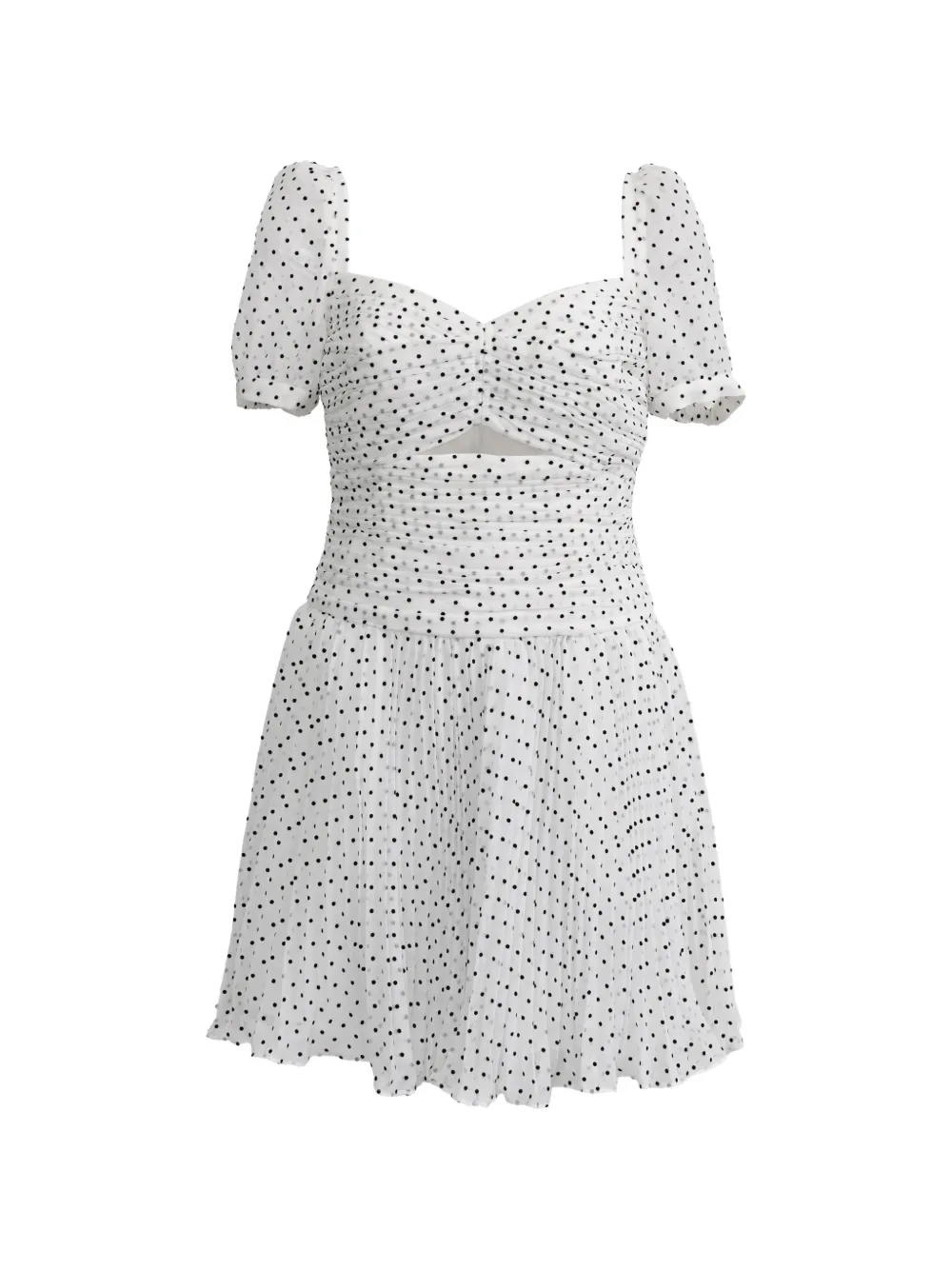 Self-Portrait robe volantée à pois - Blanc Self-Portrait robe volantée à pois - Blanc