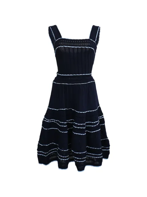 SANDRO Pointelle-knit fit-and-flare dress