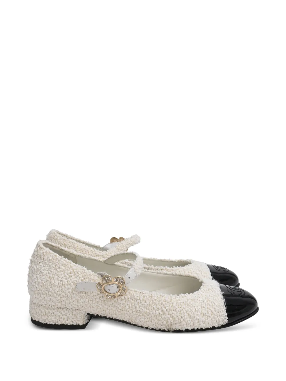 CHANEL Pre-Owned Ballerine CC in tweed - Toni neutri
