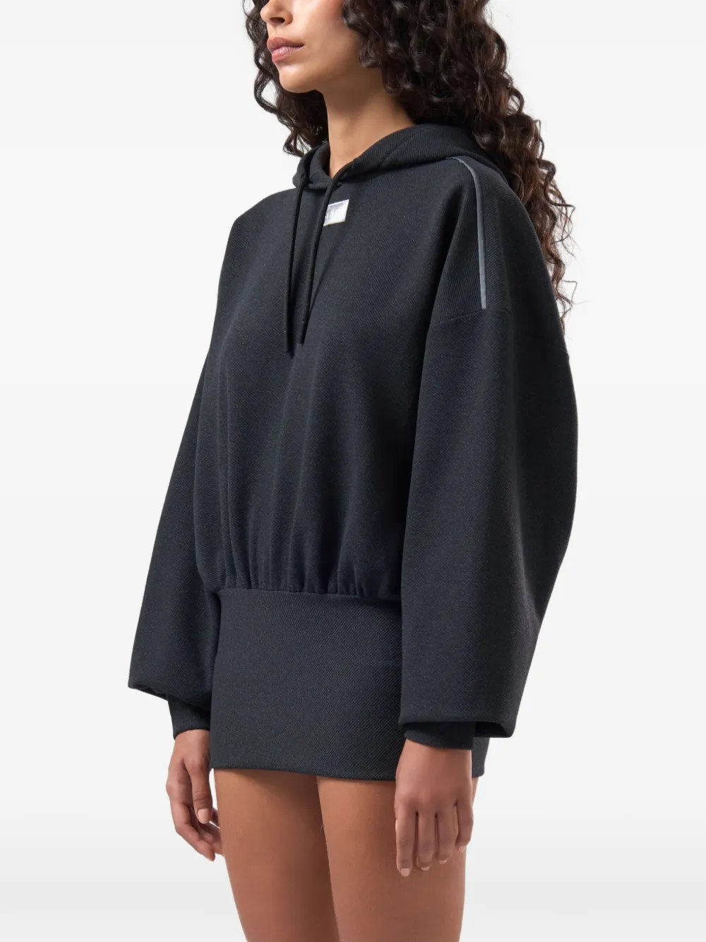 GCDS Mini-jurk met capuchon en logopatch Grijs