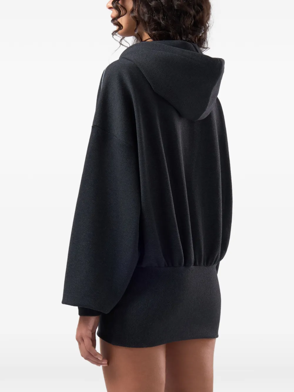 GCDS Mini-jurk met capuchon en logopatch Grijs