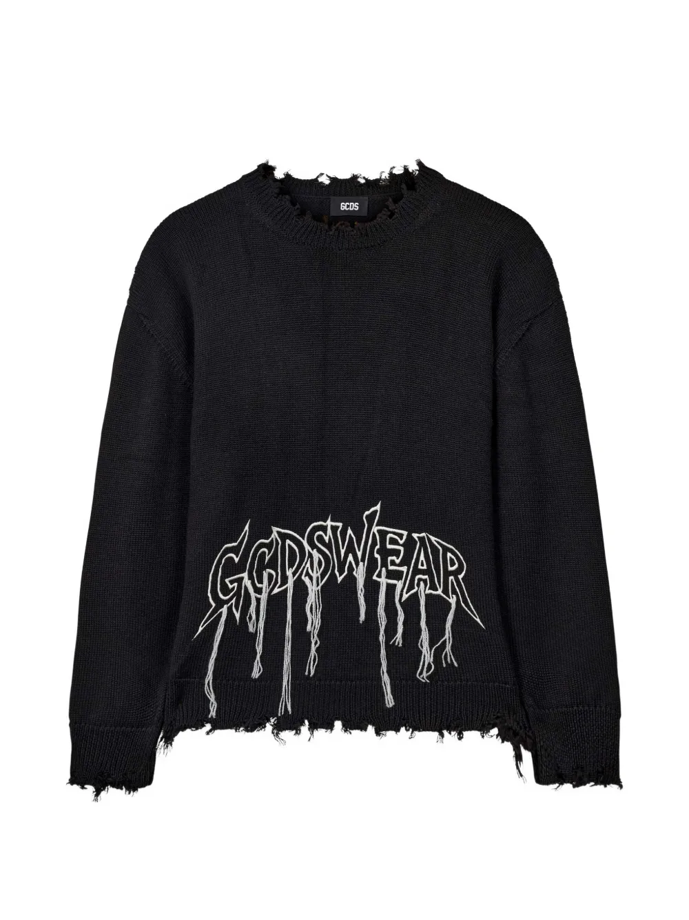 Gcds Embroidered Distressed Sweater In Multi