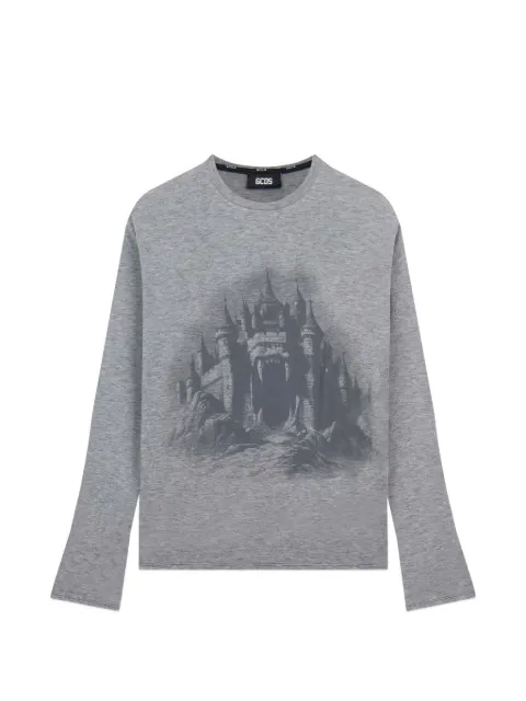 GCDS Maniche Lunghe Gothic グラフィック ロングTシャツ