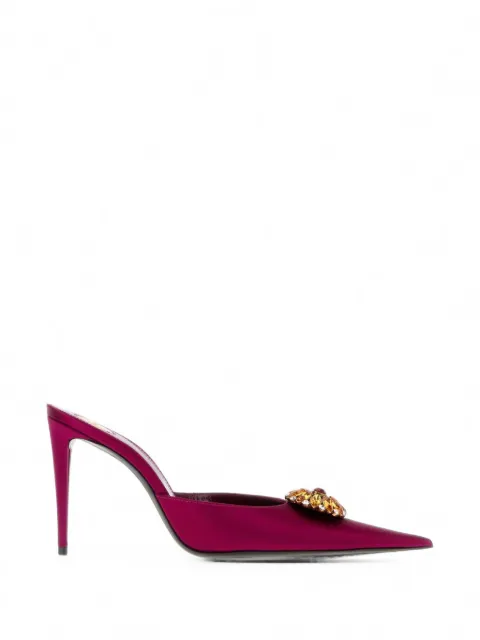 Saint Laurent Thierry crystal-embellished heeled mules