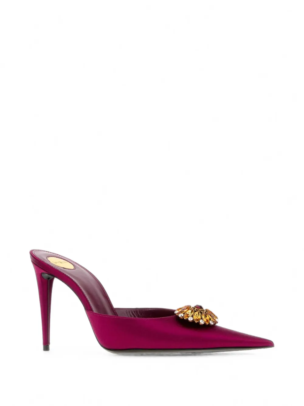 Saint Laurent Thierry crystal-embellished heeled mules Roze