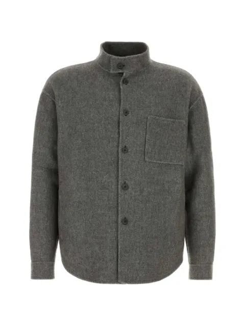 Giorgio Armani high-neck patch-pocket overshirt