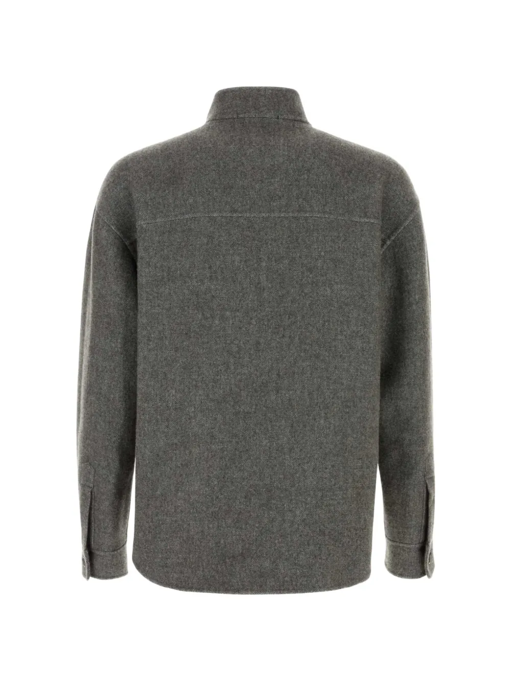 Giorgio Armani Shirtjack met opgestikte zak en hoge hals Grijs