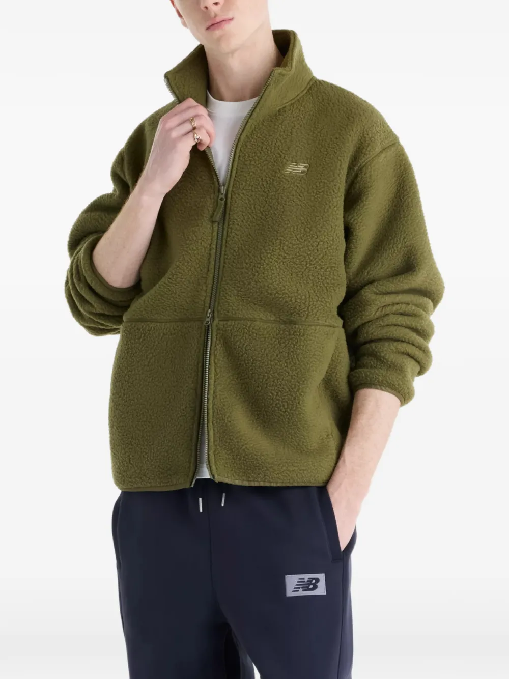 New Balance high-pile jacket Groen