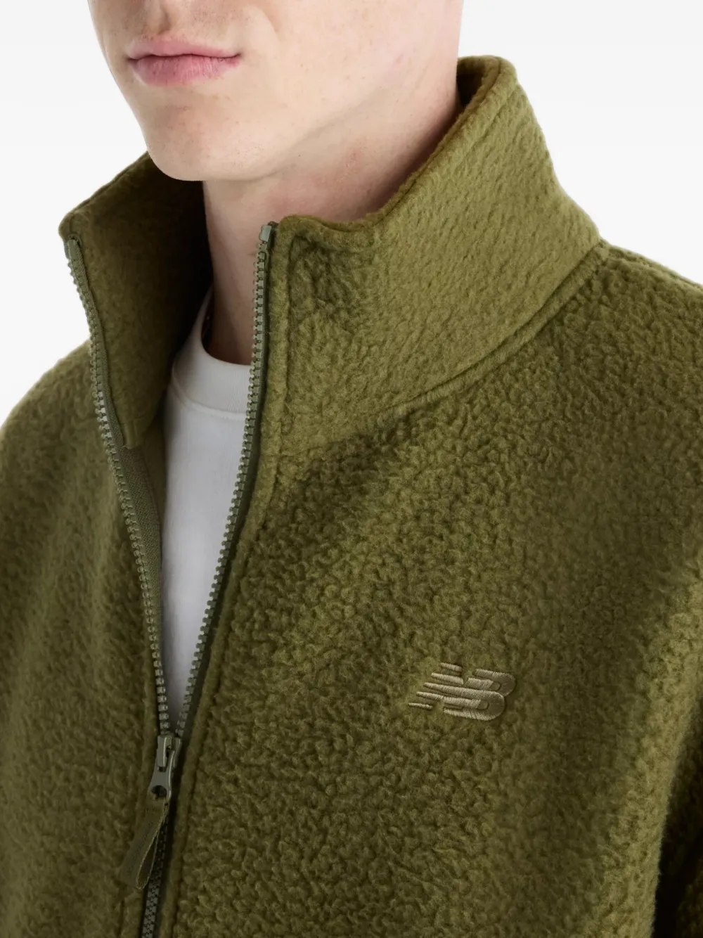 New Balance high-pile jacket Groen