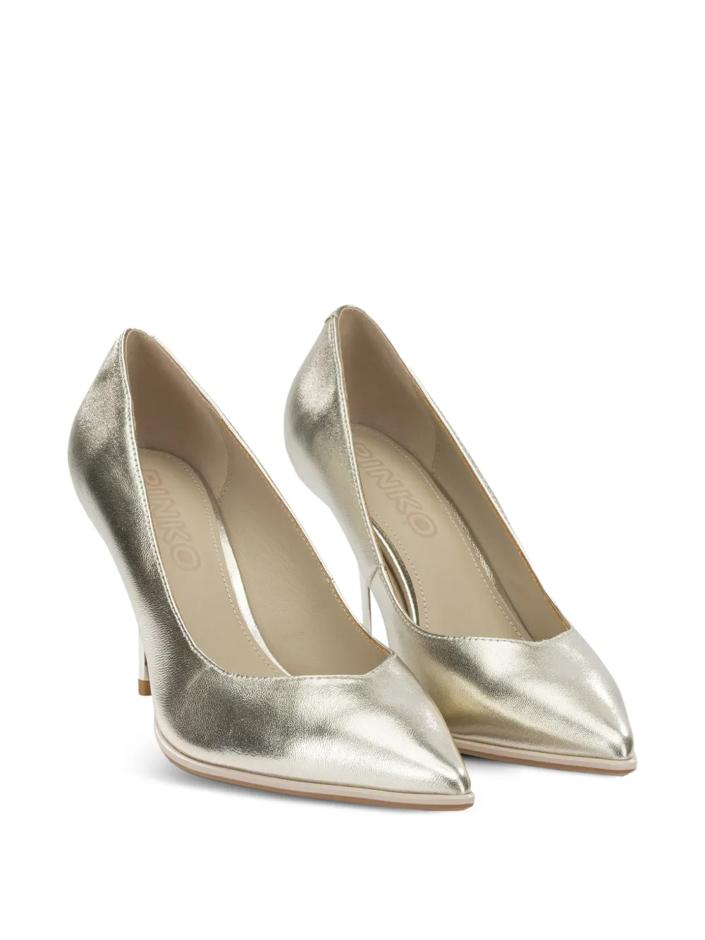 PINKO pointed-toe heeled pumps Goud