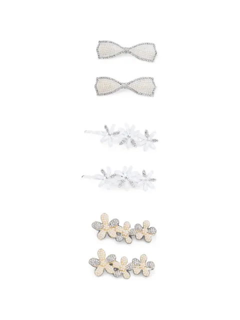Mimi Tutu crystal-embellished faux-pearl hair clips (set of three)