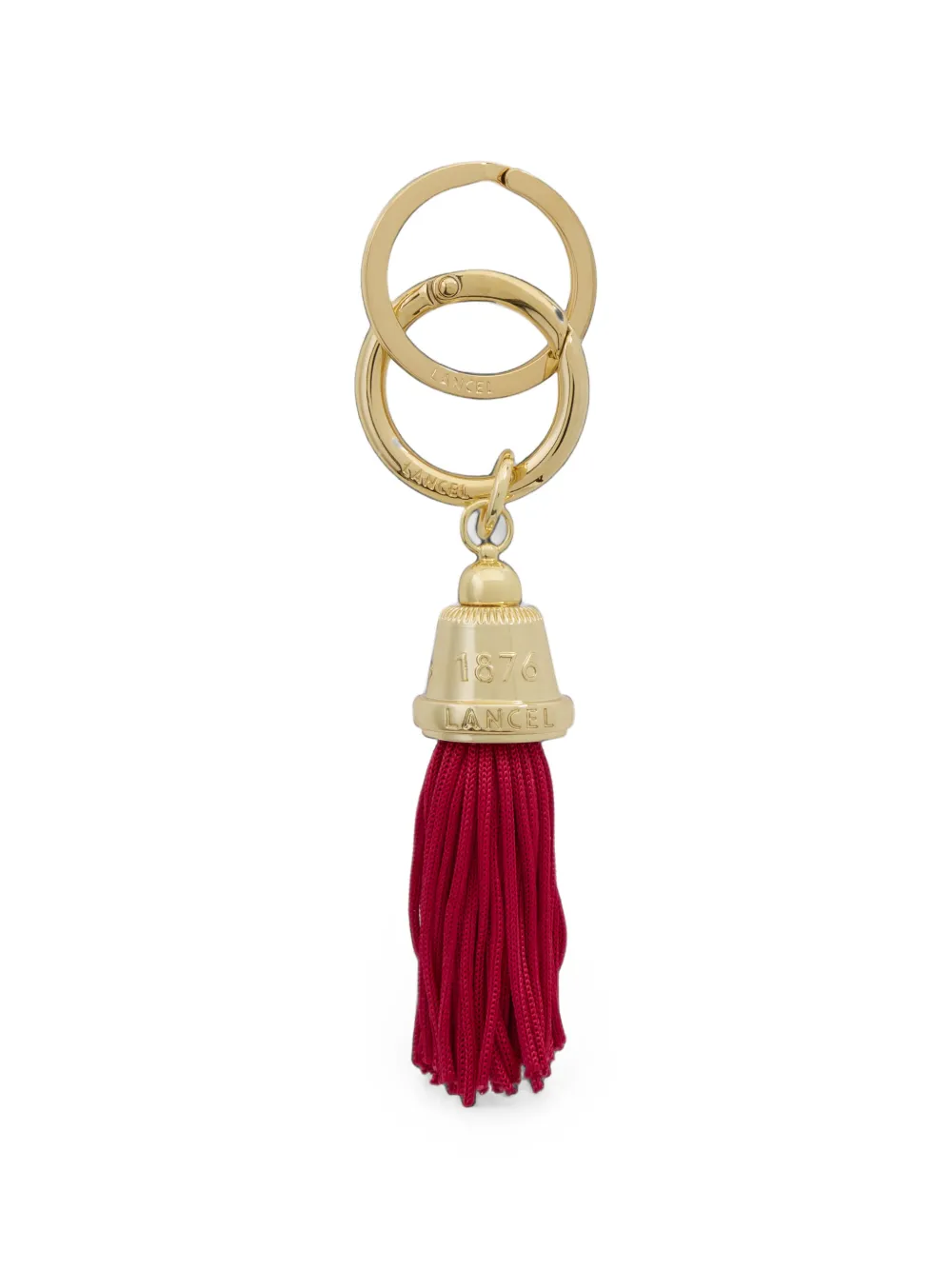 Lancel Suite 1876 Tassel Keyring In Gray