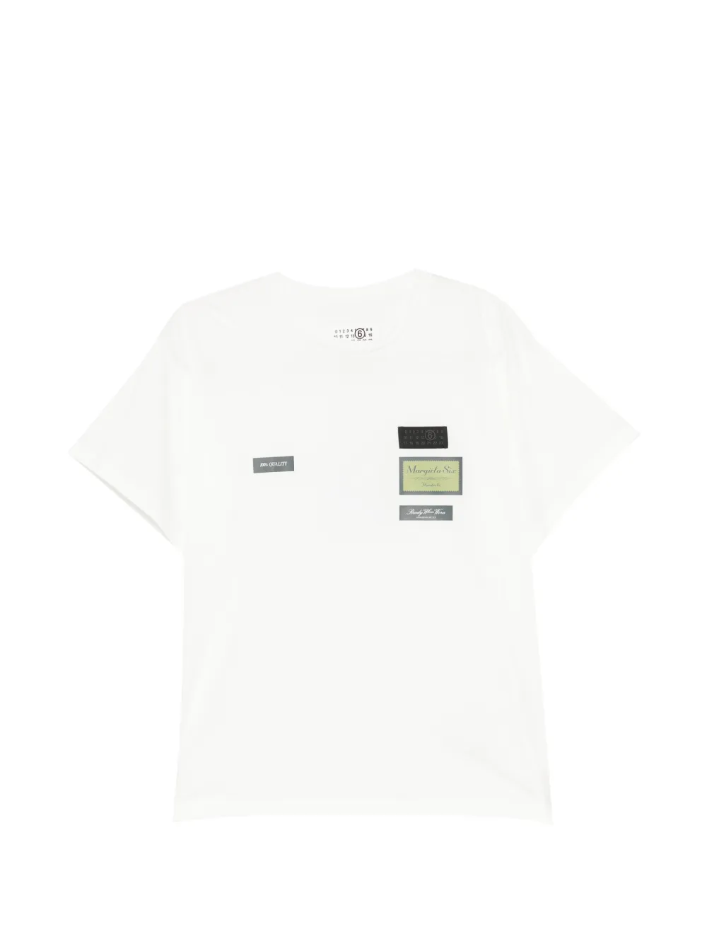 MM6 Maison Margiela Kids logo-patch T-shirt - Bianco
