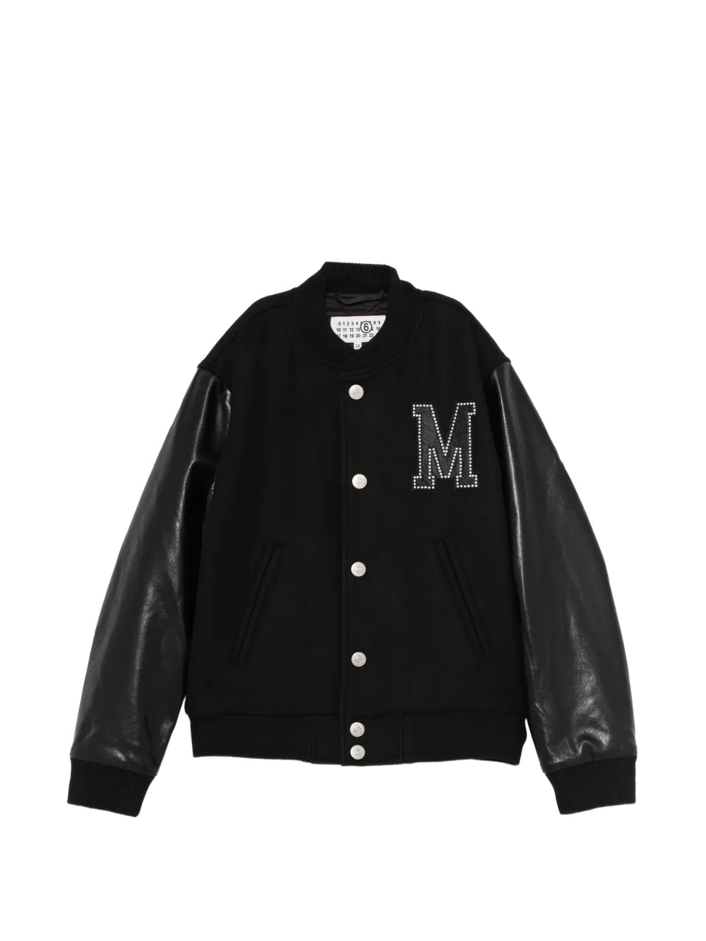 MM6 Maison Margiela Kids logo patched bomber jacket - Black