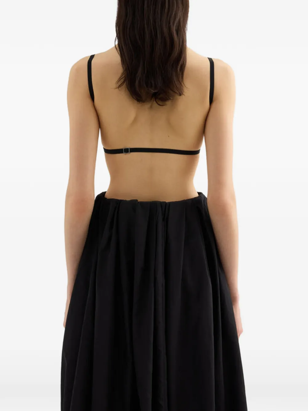 Jil Sander silk faille top Zwart
