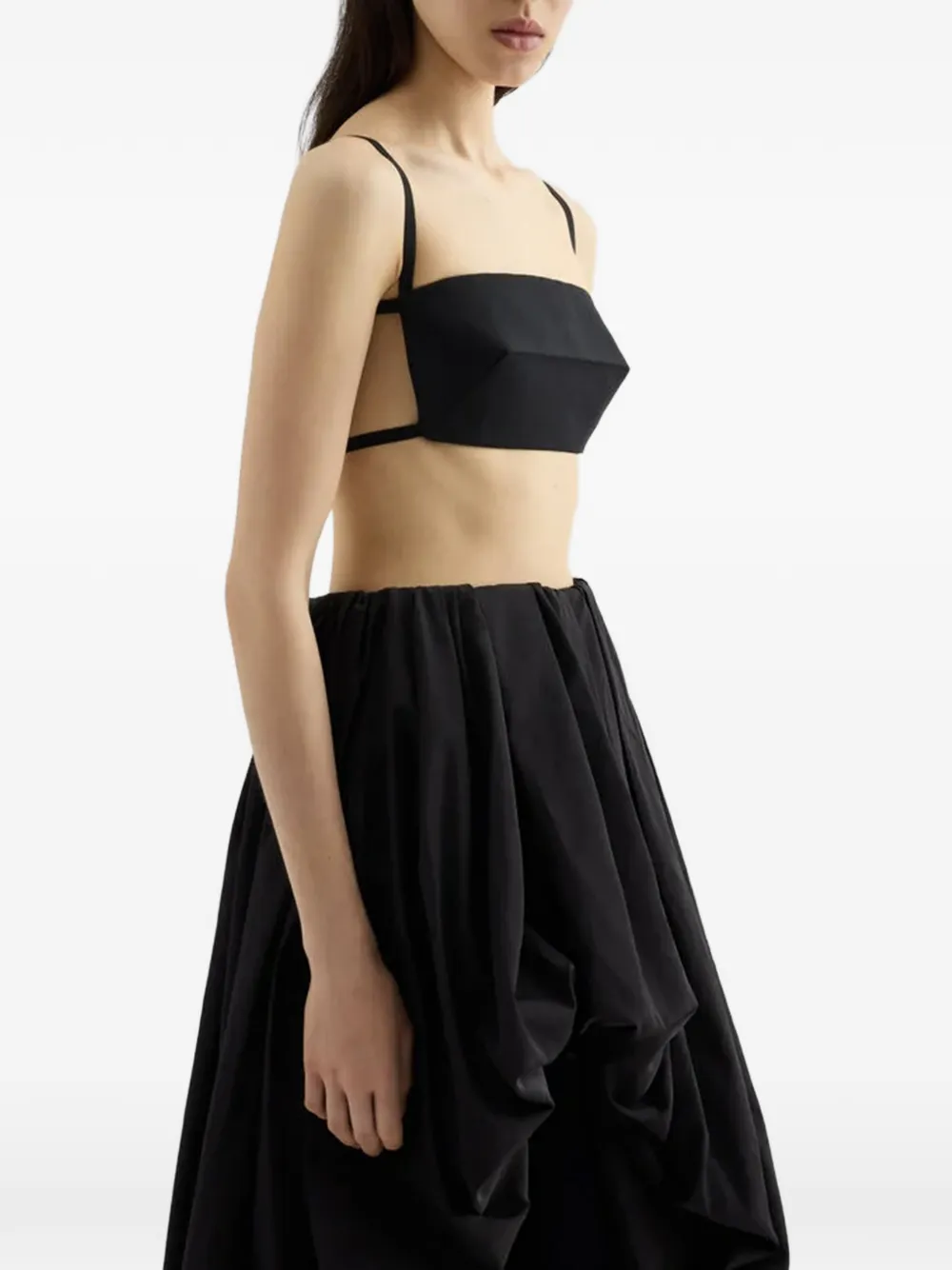 Jil Sander silk faille top - Nero
