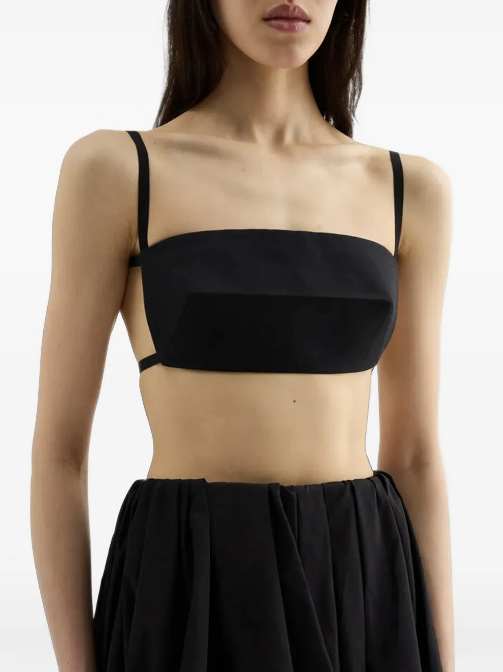 Jil Sander silk faille top Zwart