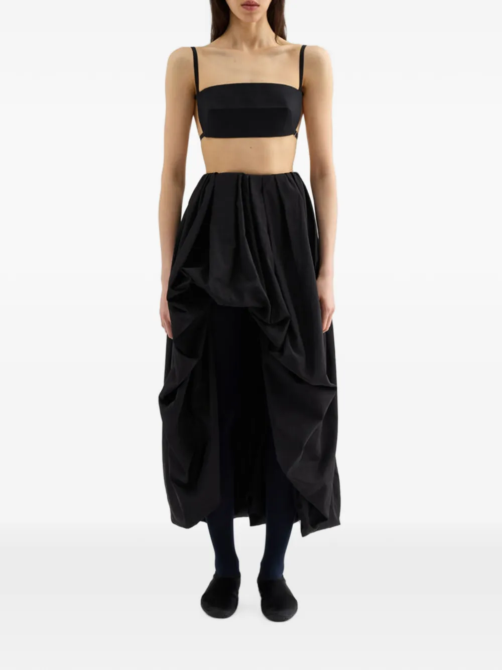Jil Sander silk faille top Zwart