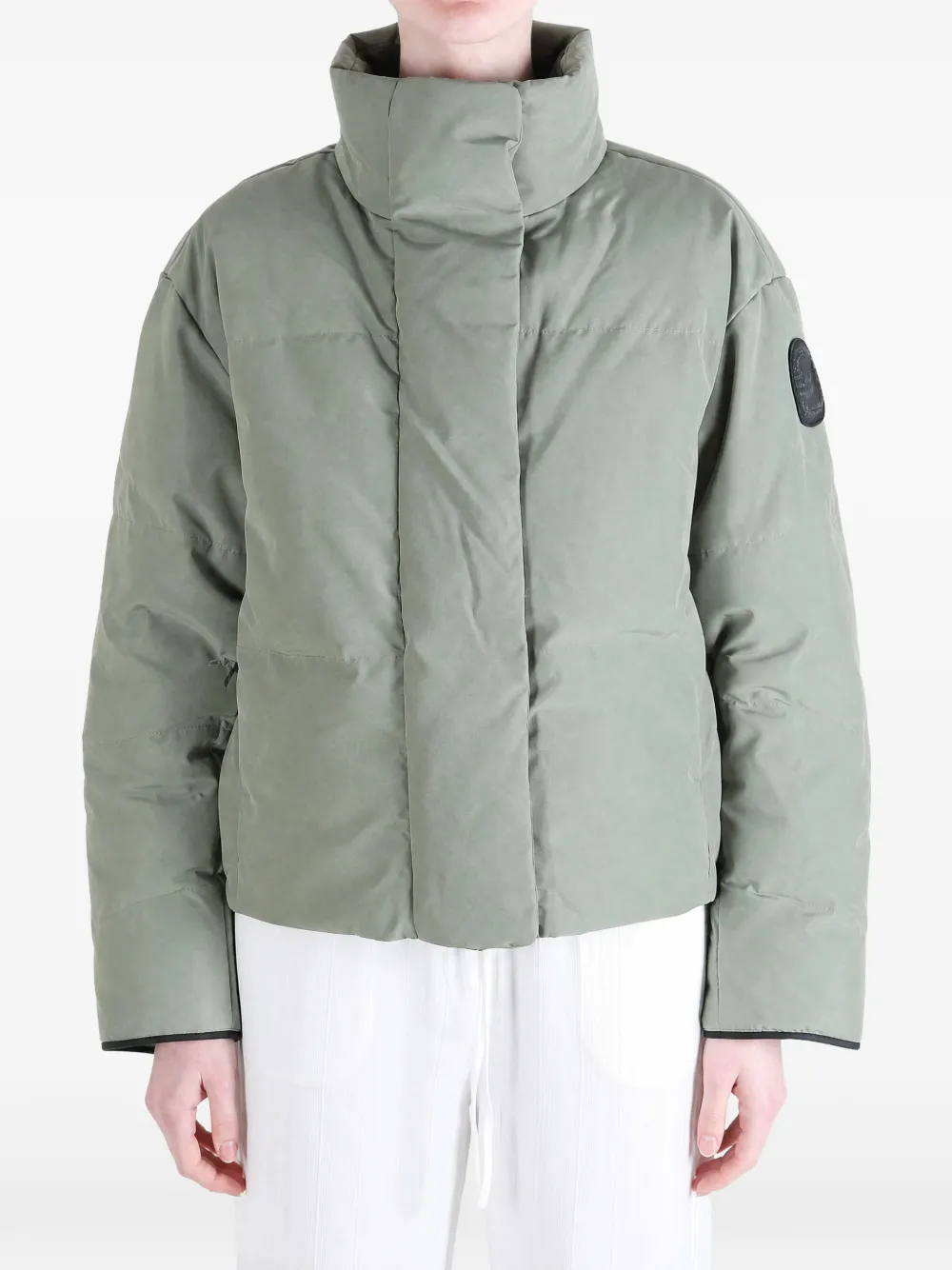 Canada Goose Gewatteerd donsjack met logo-patch Groen