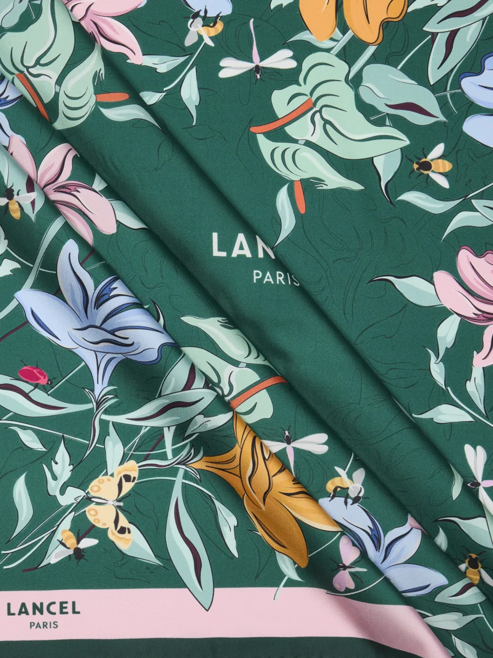 Lancel Sjaal met bloemenprint Groen