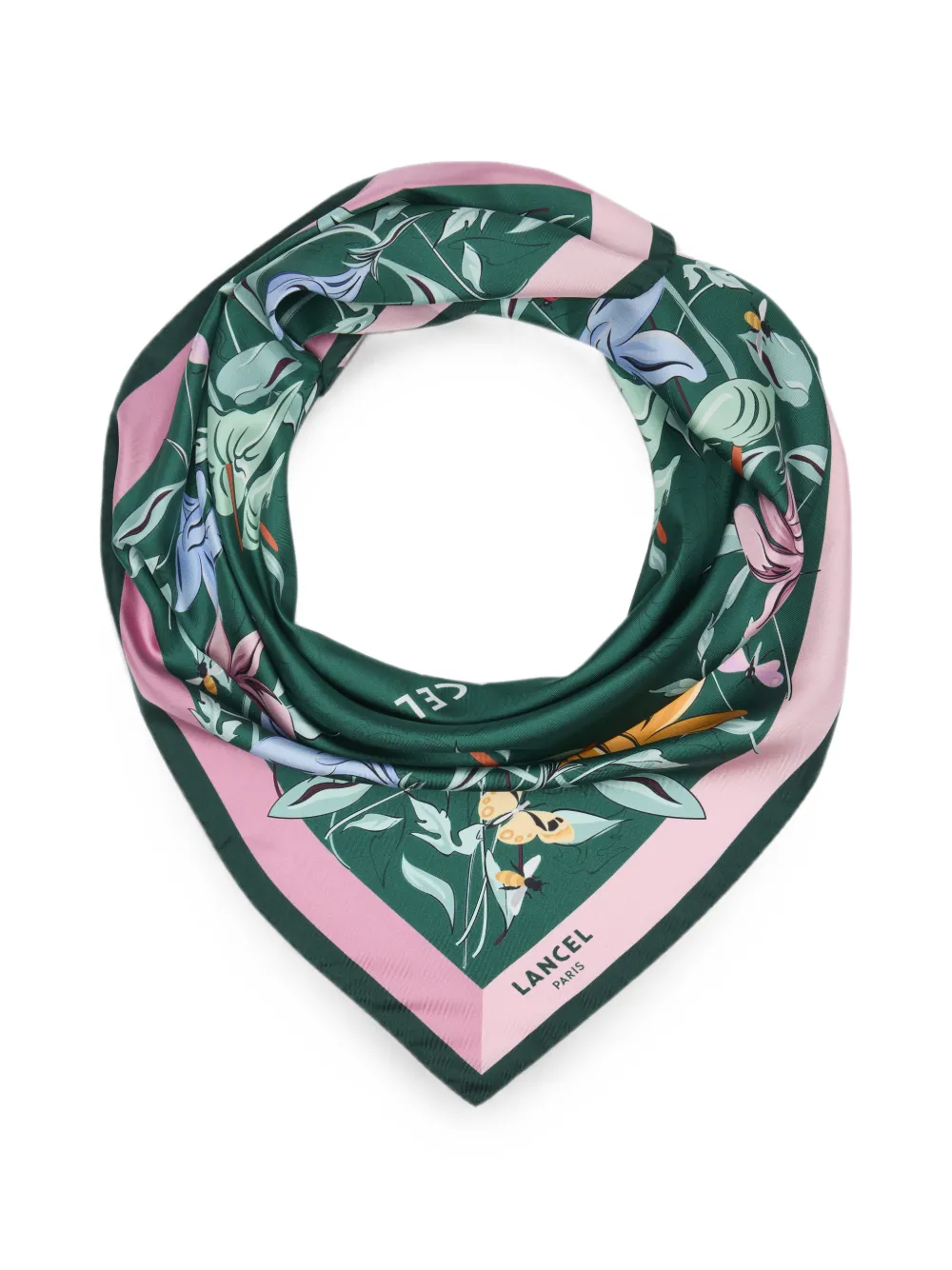 Lancel Sjaal met bloemenprint Groen