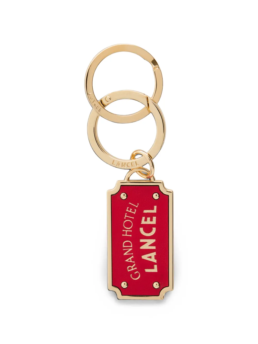 Lancel 1876 Plaque Keyring In Gray